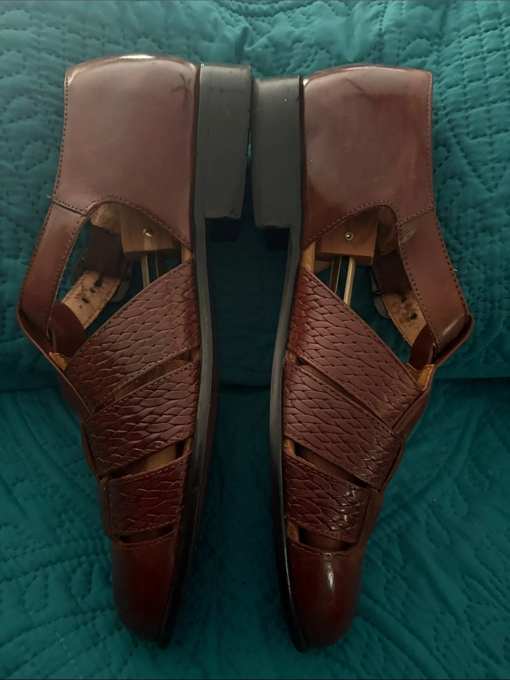 Stacy Adams Brown Leather Fisherman Sandals